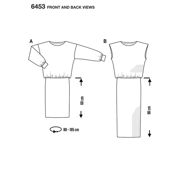 Burda Sewing Pattern 6453 Jersey Dress Misses Size 8-20 - Picture 2 of 2